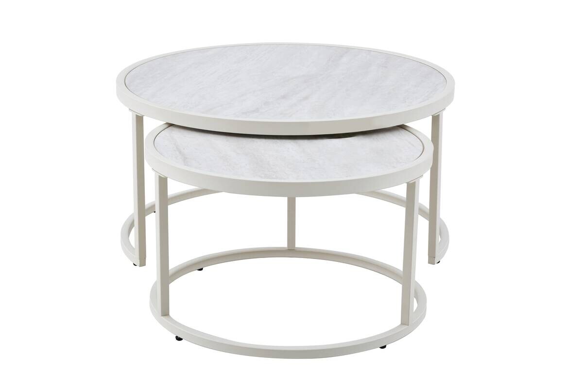 Couchtisch Ille beige Marmoroptik B/H: ca. 80x41 cm