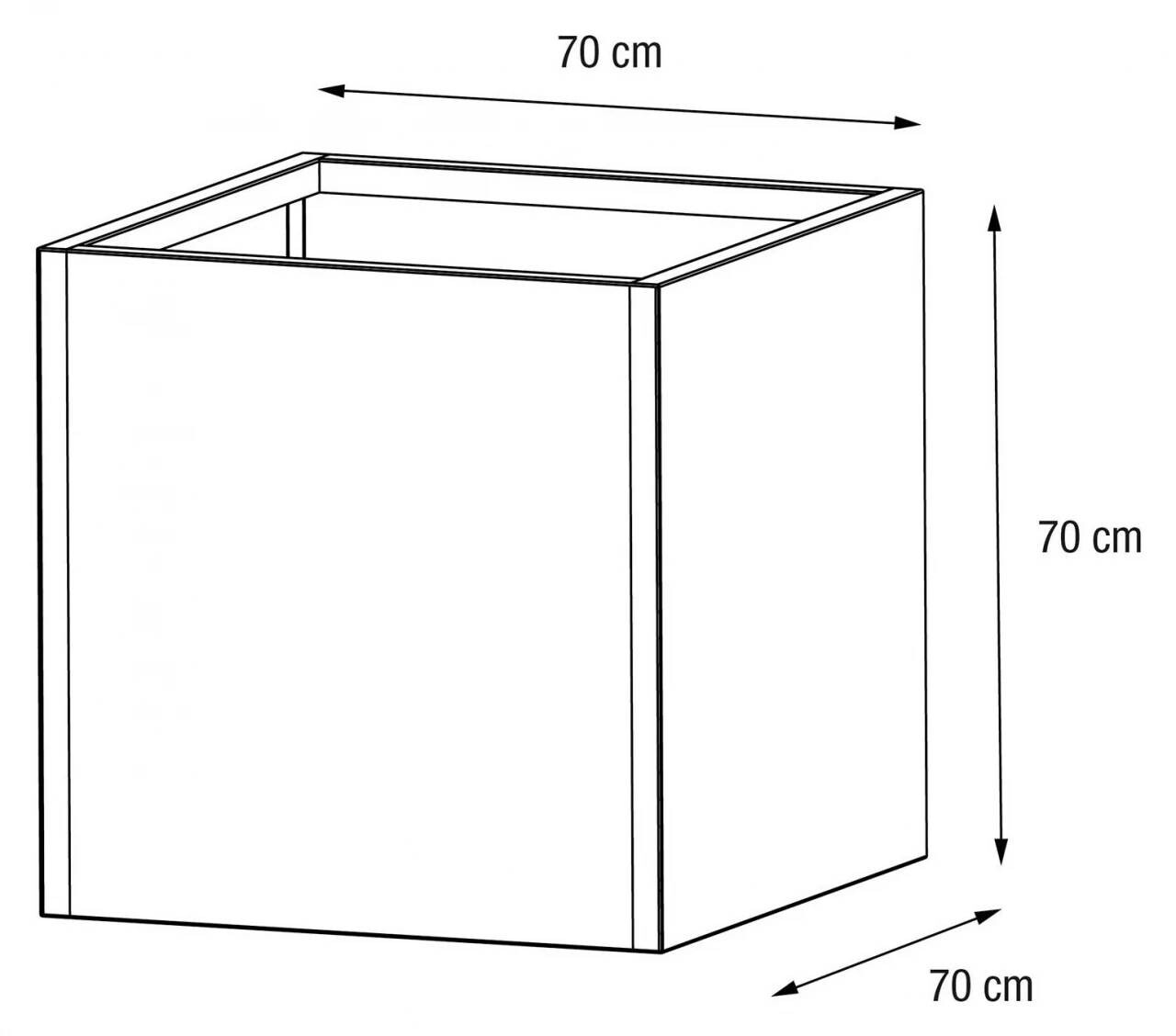 Herstera Garden Pflanzkasten anthrazit Metall B/H/L: ca. 70x70x70 cm
