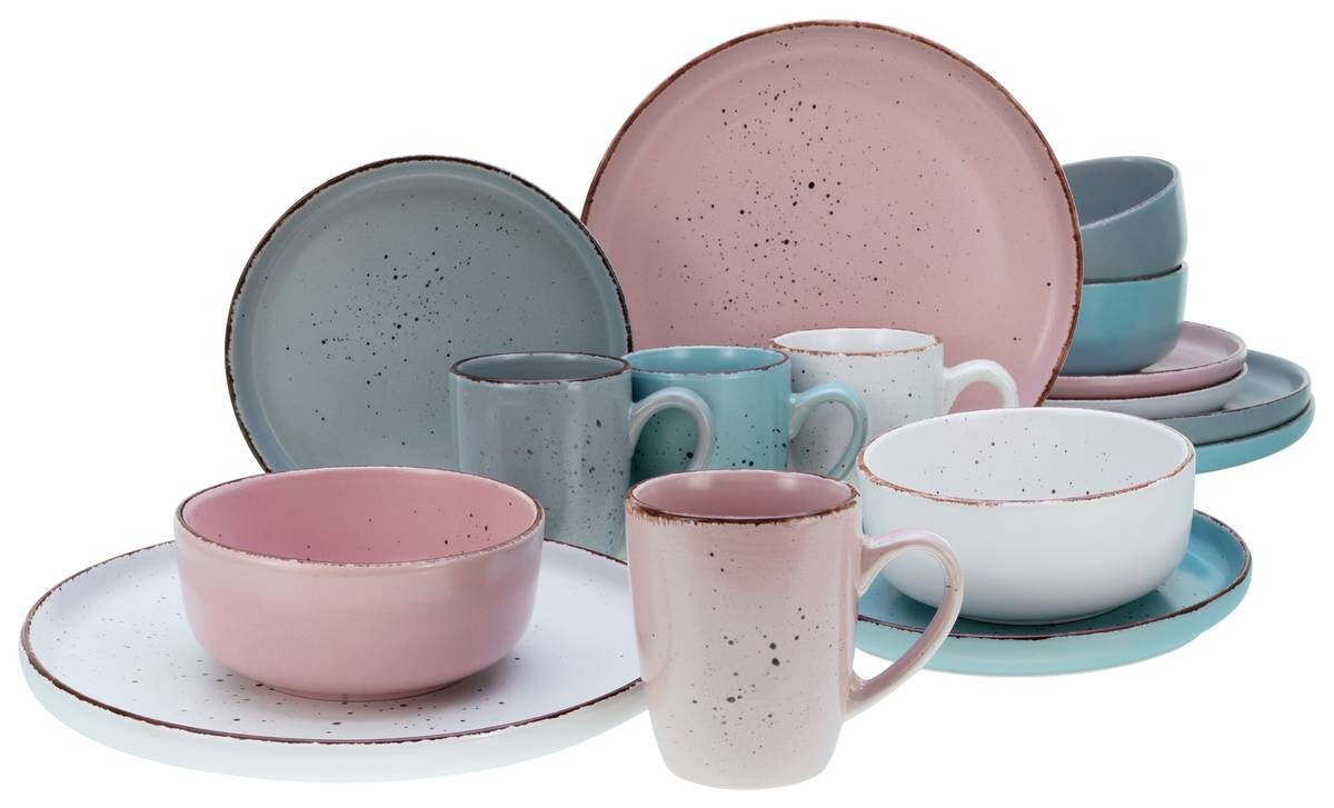 CreaTable Kombiservice Modern Fashion multicolor Steinzeug 16 tlg.