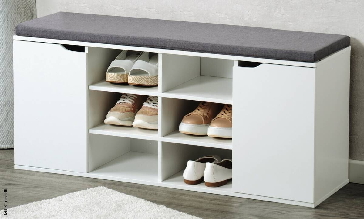 Kesper Schuhregal weiß Spanplatte B/H/L: ca. 29x48x51,5 cm