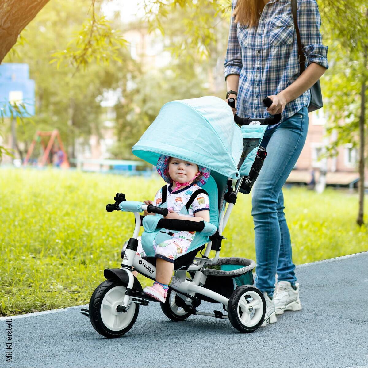 HOMCOM Kinderdreirad grün B/H/L: ca. 49x102x102 cm