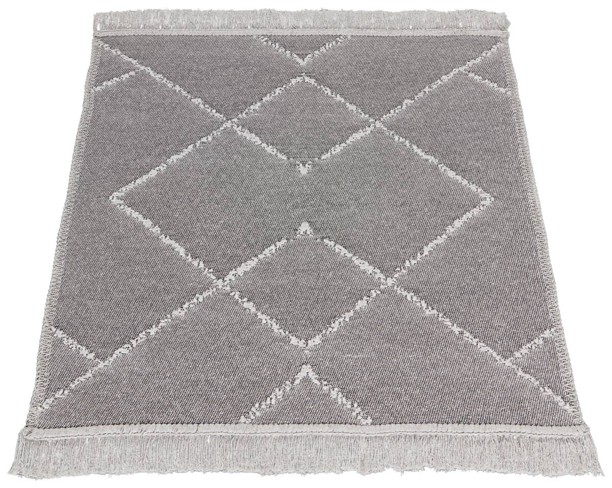 Teppich Boho Kilim grau B/L: ca. 60x90 cm
