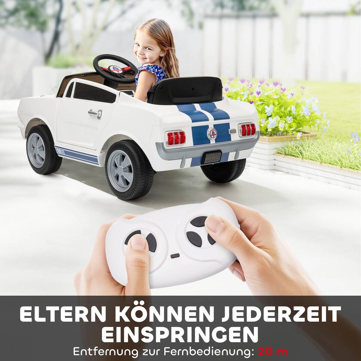 AIYAPLAY Kinder Elektroauto weiß B/H/L: ca. 51,5x46,5x97 cm