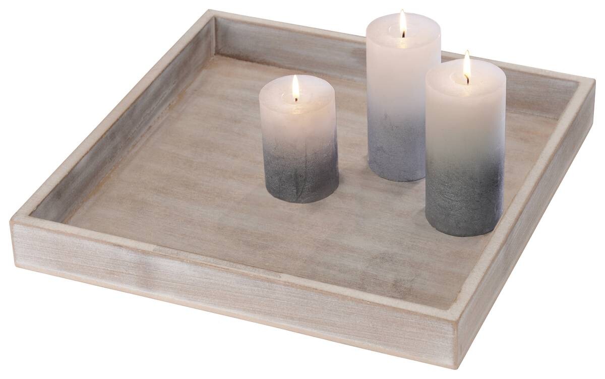 Tablett natur Holz B/H/L: ca. 25x3x25 cm