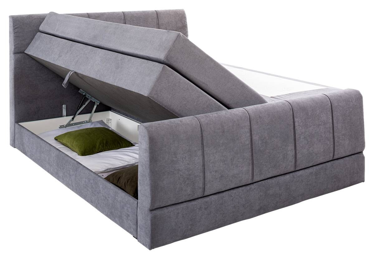 Boxspringbett Nadira grau Liegefläche B/L: ca. 180x200 cm