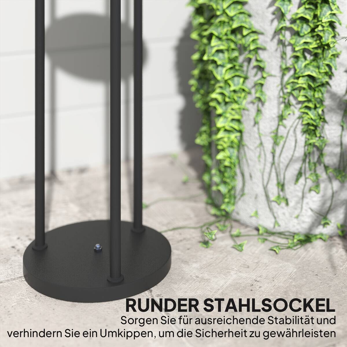Outsunny Stehlampe gelb Rattan Stahl B/H/L: ca. 37x144x37 cm