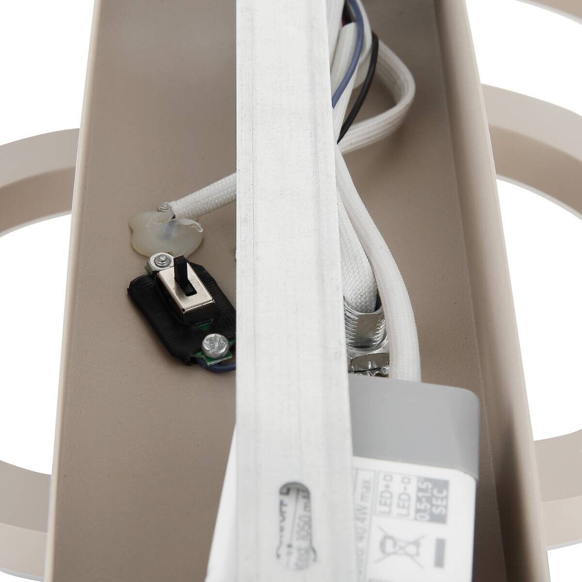 GLOBO LED-Deckenleuchte sand Metall Kunststoff B/H/L: ca. 33x8,8x35 cm 1 Brennstellen