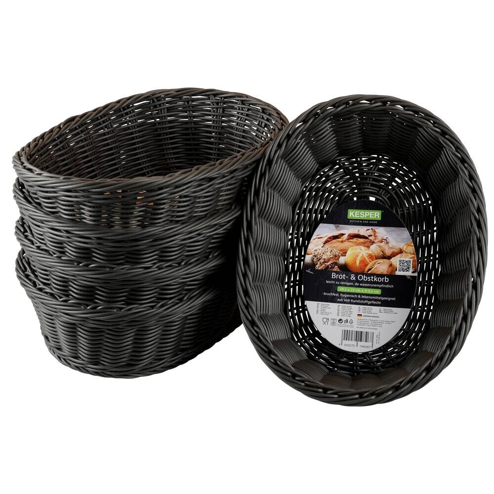 Kesper Brot und Obstkorb braun Kunststoff B/H/L: ca. 23x29,5x22 cm