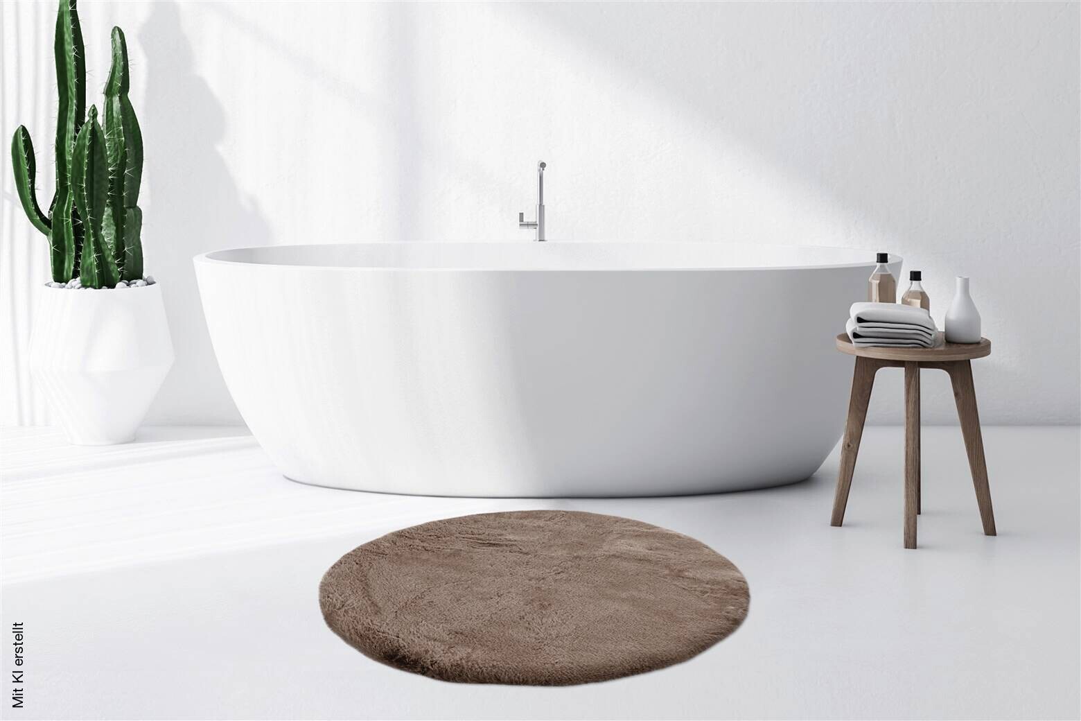 Kayoom Hochflorteppich Badematte Rabbit 225 sand D: ca. 100 cm
