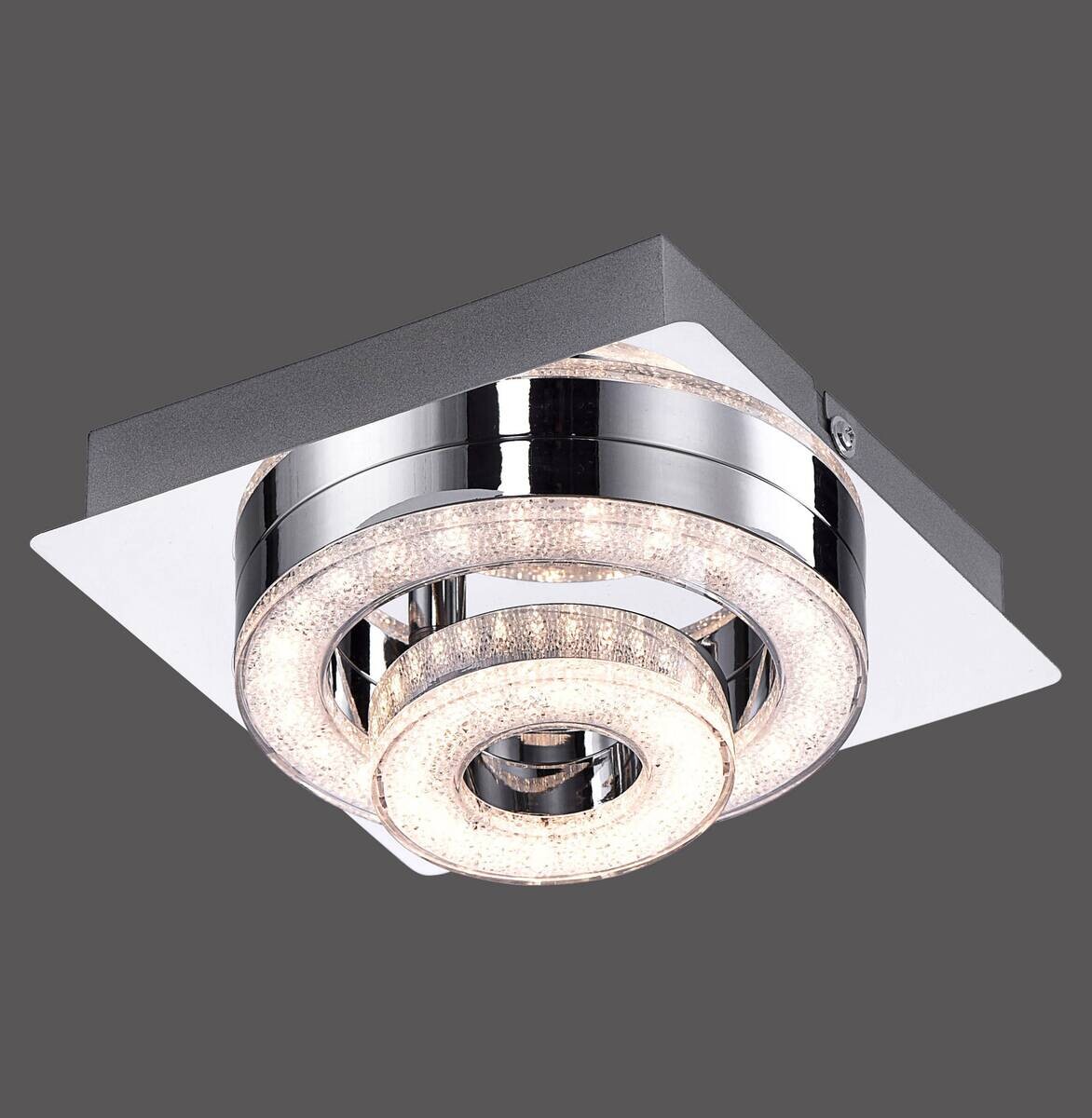 Just Light LED-Deckenleuchte 2-flg. Tim Chrom Metall Acryl B/H/L: ca. 17x13x17 cm 1 Brennstellen