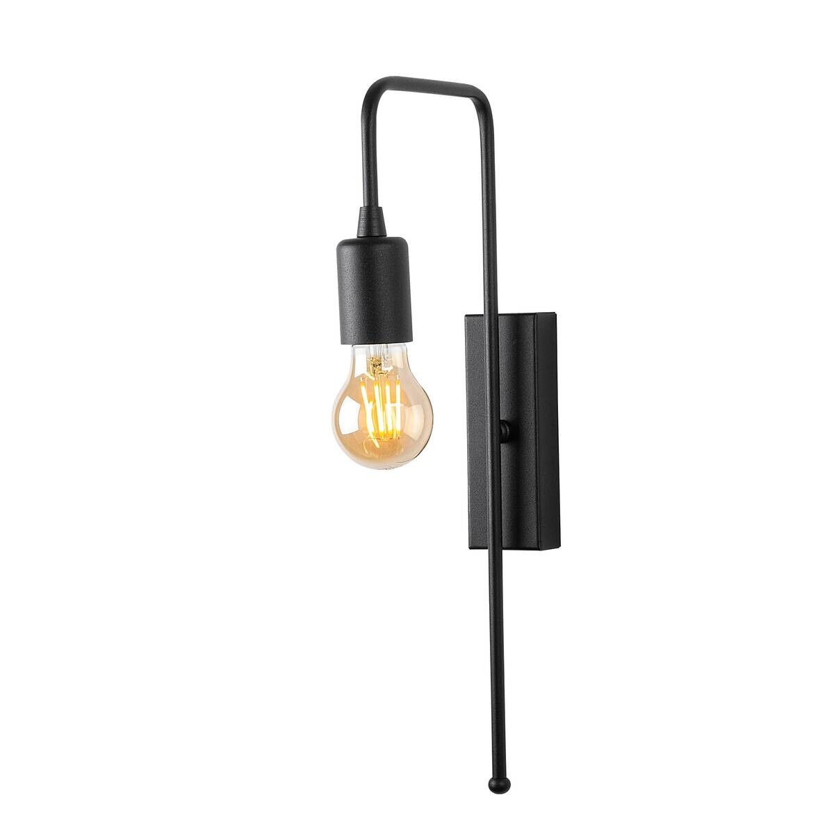 Opviq Wandleuchte schwarz Metall B/H/L: ca. 22x42x6 cm E27 1 Brennstellen
