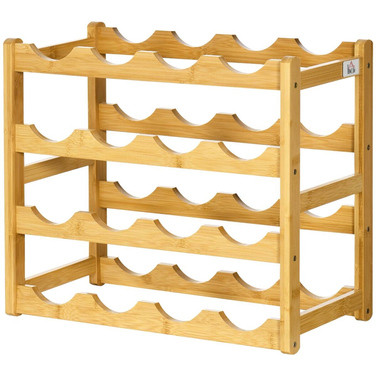 HOMCOM Weinregal natur Bambus B/H/L: ca. 23,5x43x38 cm