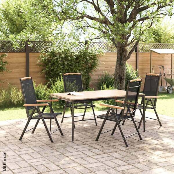 vidaXL Klappstuhl schwarz Textilene B/H/L: ca. 65x109x58 cm
