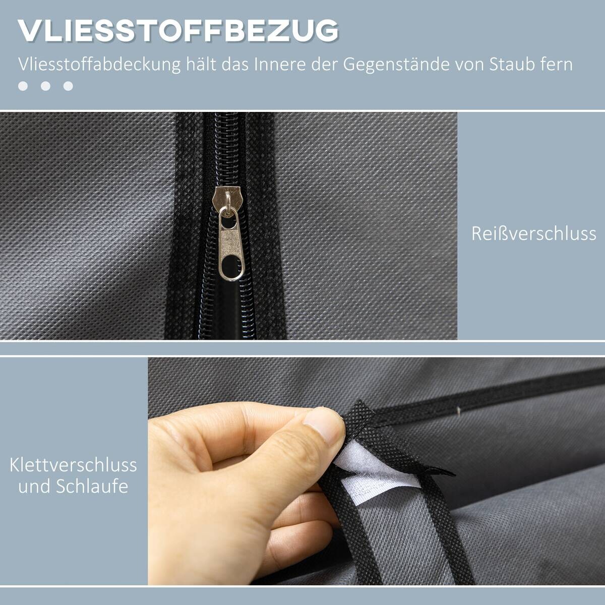 HOMCOM Kleiderschrank dunkelgrau Polypropylen B/H/L: ca. 43x125x162,5 cm