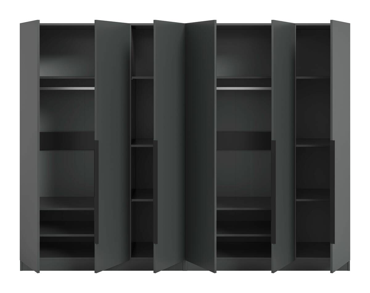 Kleiderschrank KOPENHAGEN anthrazit B/H/T: ca. 240x181x52 cm