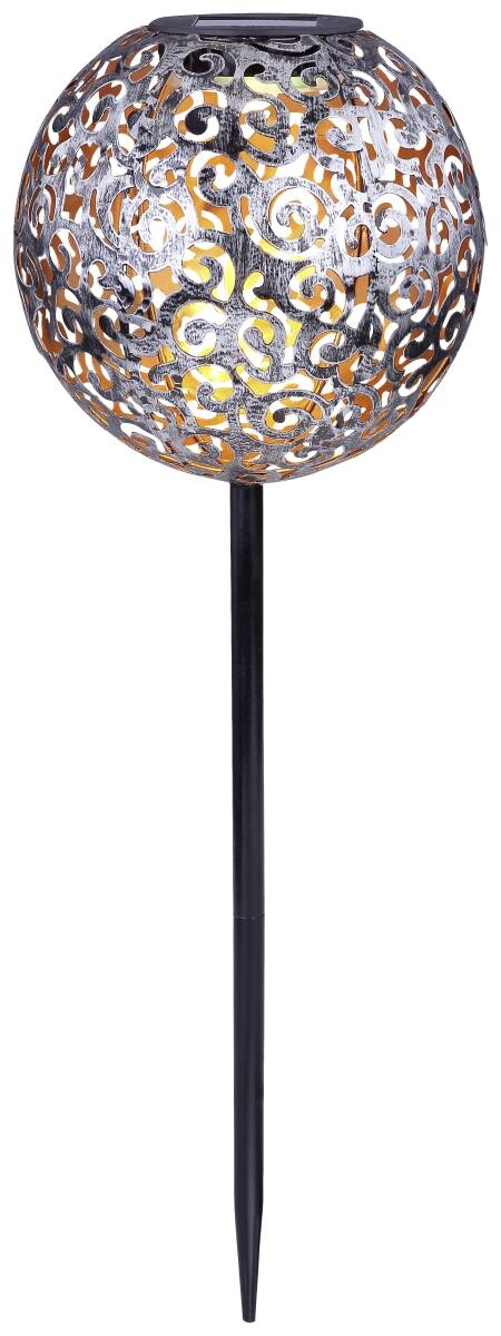 Solarleuchte 33743 silber schwarz Metall H/D: ca. 54x19 cm