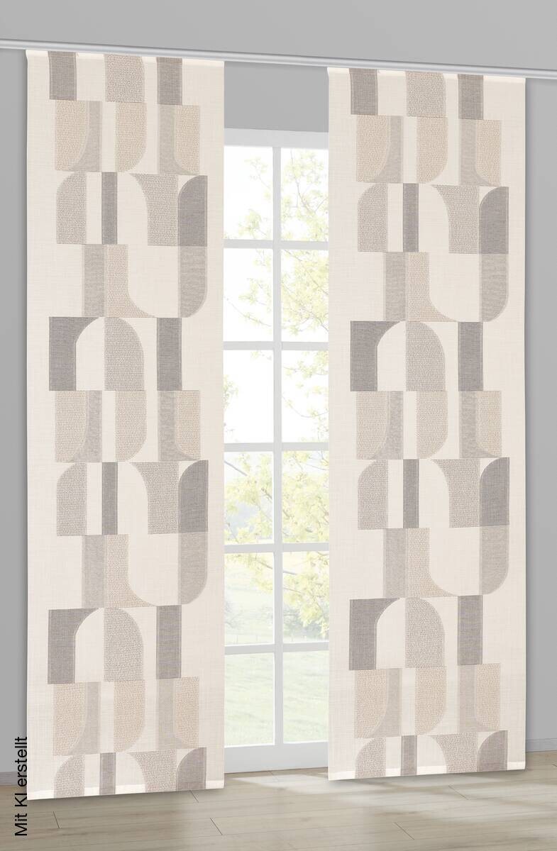 Schiebevorhang Mila hellbraun B/L: ca. 60x245 cm