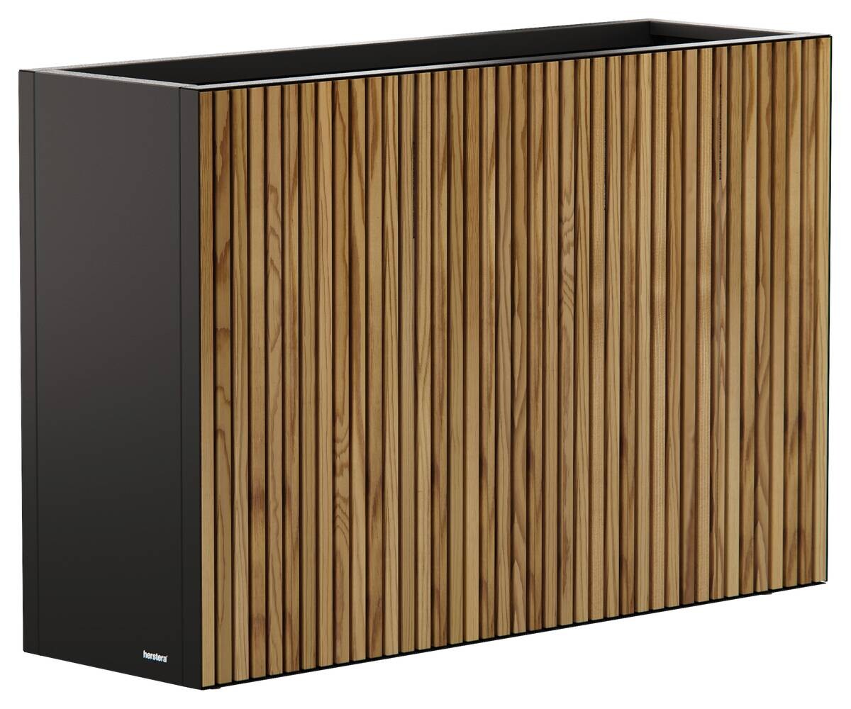 Herstera Garden Pflanzkübel Deco Planter schwarz Holz B/H/L: ca. 120x80x40 cm