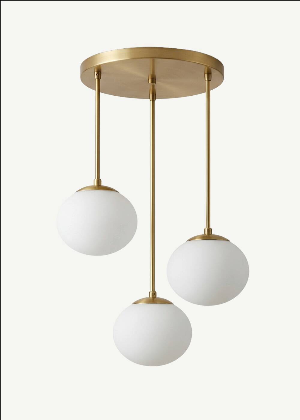 Pendelleuchte gold weiß Glas Metall B/H/L/D: ca. 15x80x15x15 cm E27 3 Brennstellen