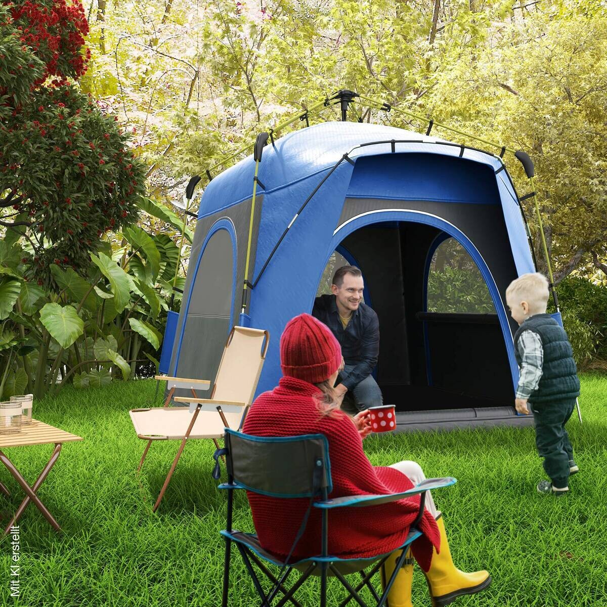Outsunny Campingzelt blau Aluminium B/H/L: ca. 240x199x240 cm