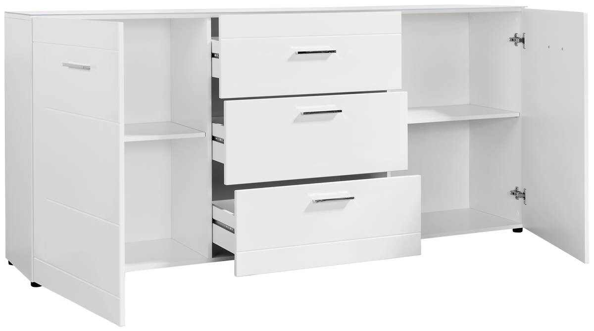Sideboard Atlanta weiß Hochglanz perlweiß Optik B/H/T: ca. 192x88x40 cm
