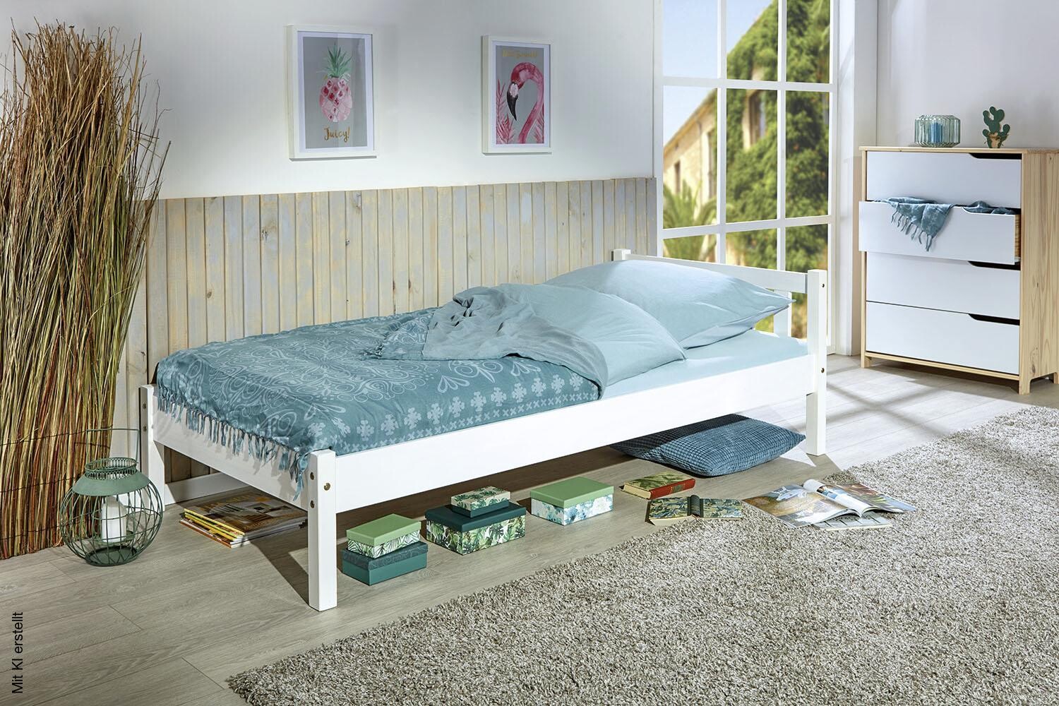Bett Vilmar weiß Liegefläche B/L: ca. 90x200 cm