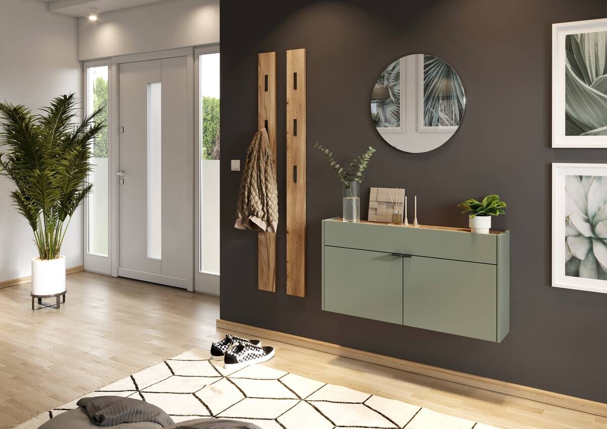 Mehrzweckschrank 1398-629 grün Eiche Navarra Nachbildung B/H/T: ca. 110x57x22 cm