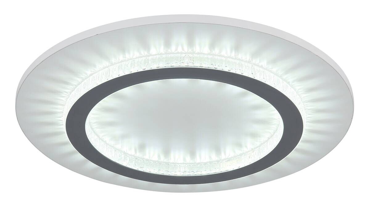GLOBO LED-Deckenleuchte weiß hellgrau klar Metall Kunststoff H/D: ca. 5,5x35 cm 1 Brennstellen