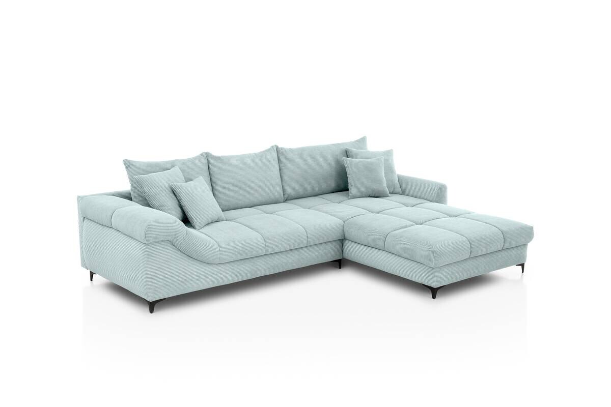 Ecksofa blaugrau Microfaser B/H/T: ca. 332x96x227 cm