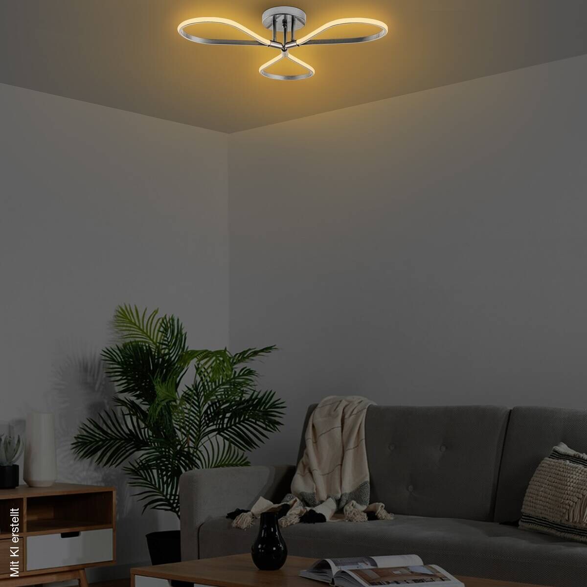 Opviq LED-Pendelleuchte Chrom B/H/T: ca. 68x14x68 cm 3 Brennstellen