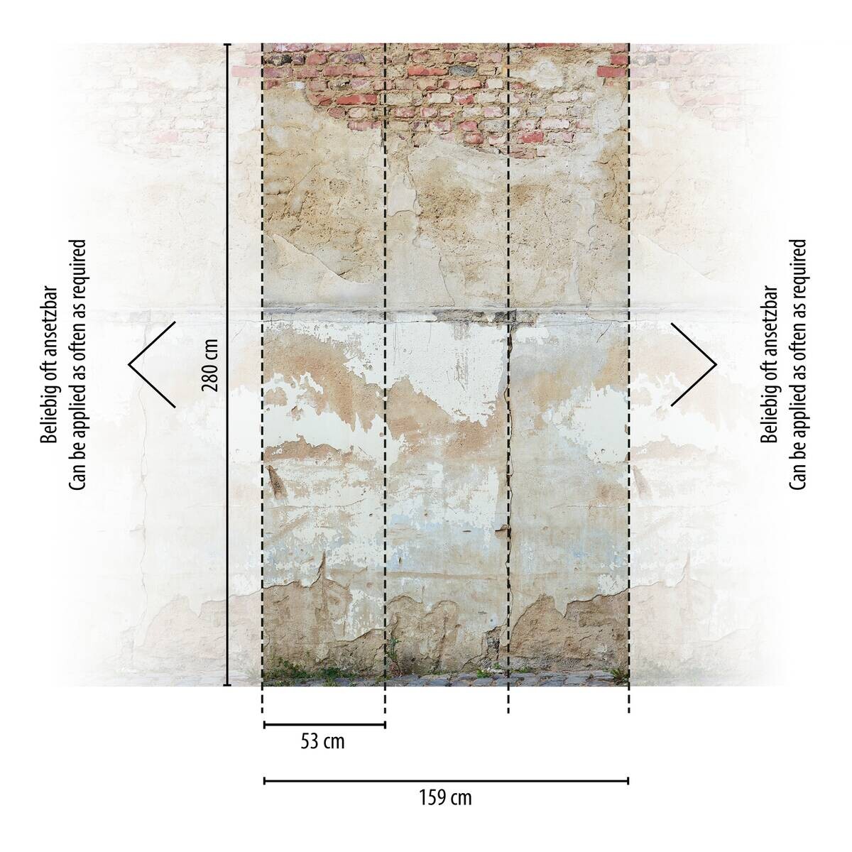 Livingwalls Fototapete Steinoptik grau beige braun B/L: ca. 280x159 cm