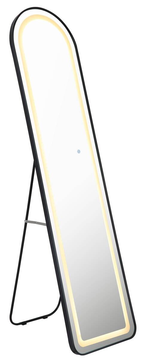 LED-Spiegel schwarz B/H/L: ca. 50x160x40 cm