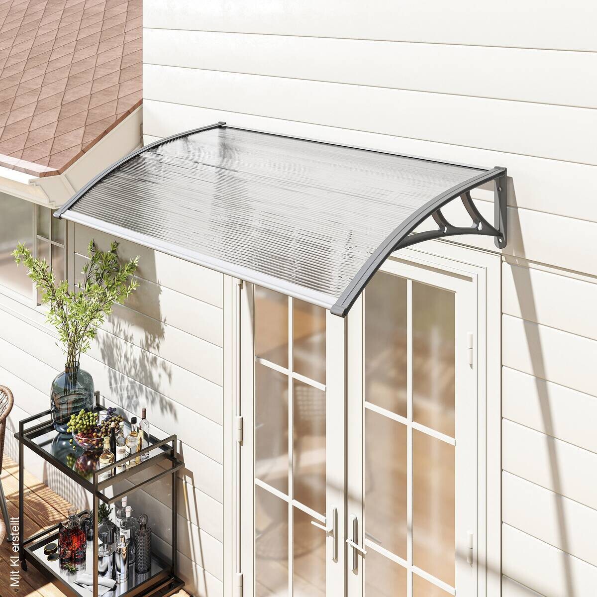 Outsunny Pultvordach transparent B/H/L: ca. 60x18x110 cm