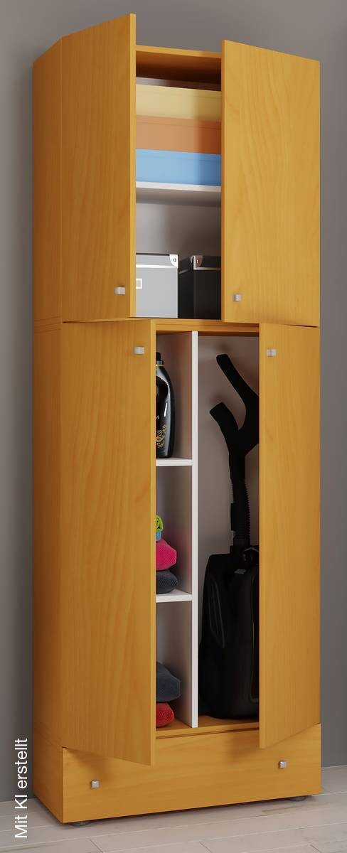 Putzschrank Lona buche Nachbildung weiß B/H/T: ca. 70x200x39 cm