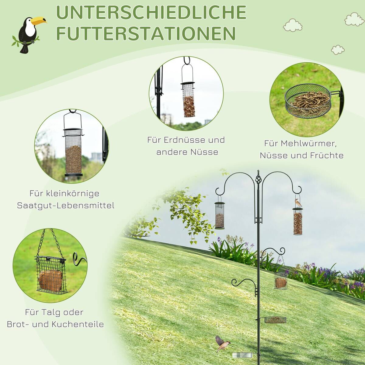PawHut Tier-Zubehör schwarz Edelstahl B/H/L: ca. 54,5x54,5x208 cm