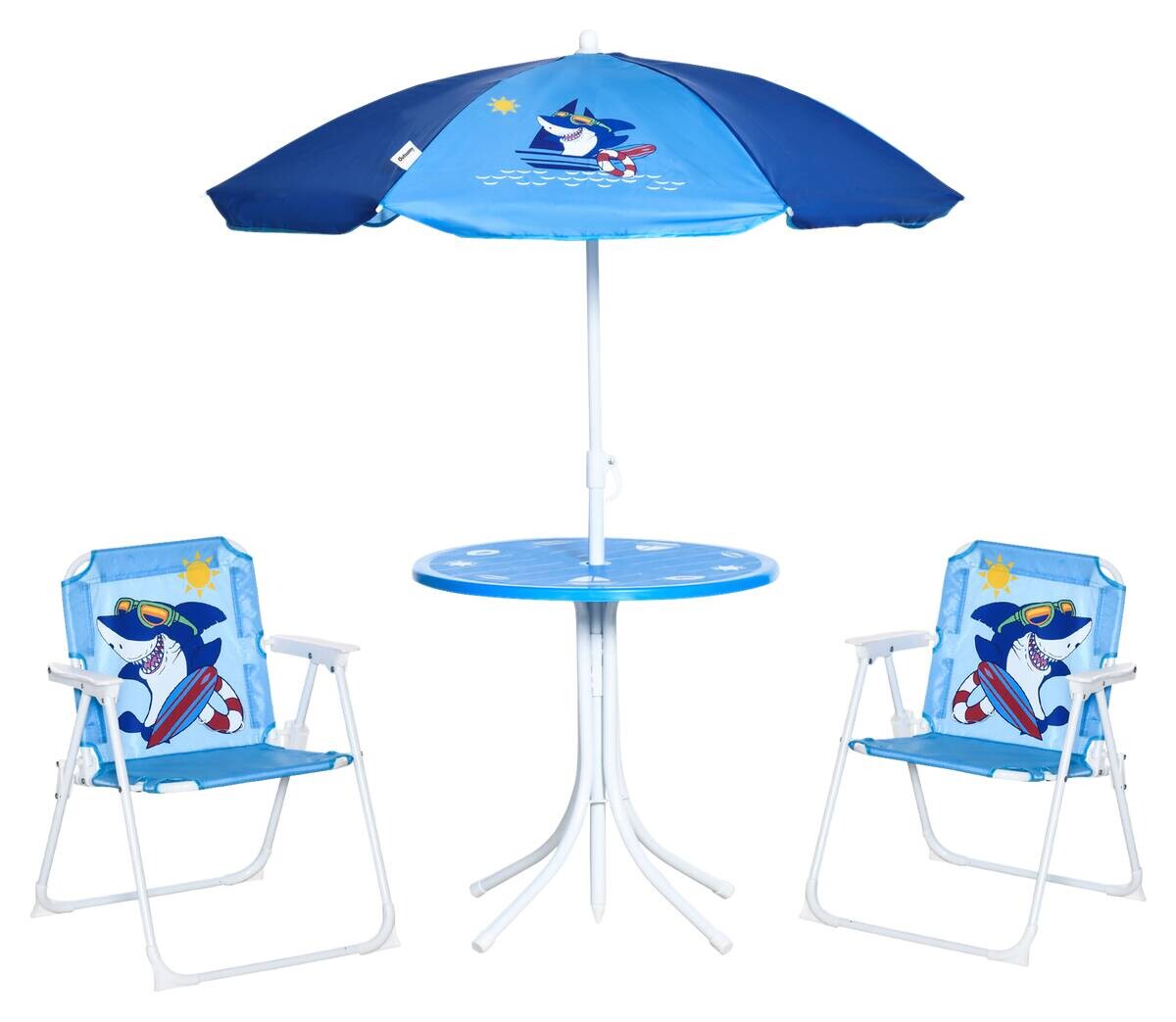 Outsunny Sitzgruppe blau Metall B/H/L: ca. 49,5x49,5x50 cm