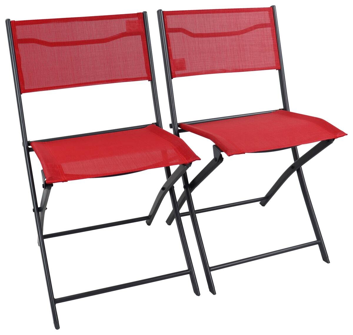 VCM Gartenstuhl 2er Set Sumila rot Metall B/H/L: ca. 45x79x46 cm