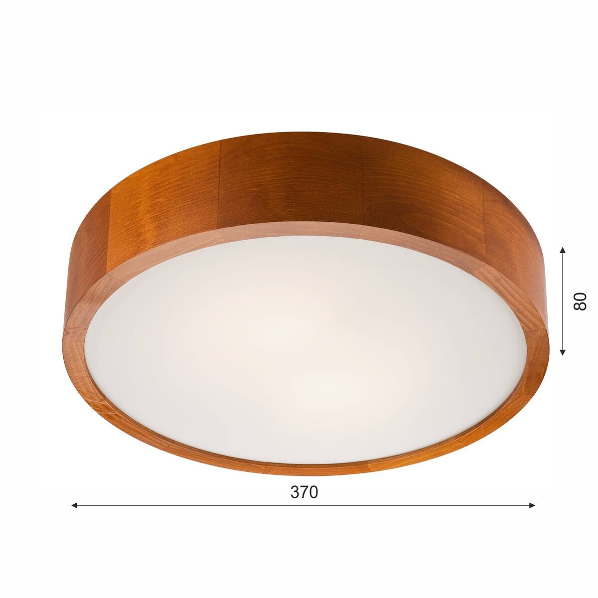 Lamkur Deckenleuchte rustikal Holz Glas B/H/L: ca. 38,5x12x38,5 cm 2 Brennstellen