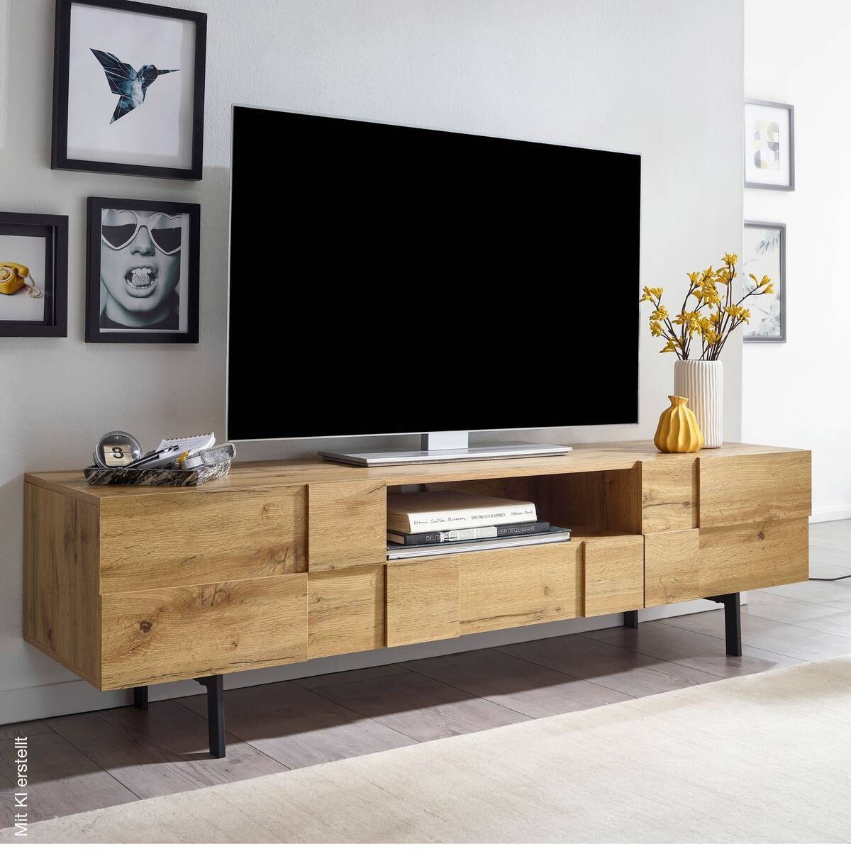 Lowboard Eiche Nachbildung B/H/T: ca. 160x46x43 cm