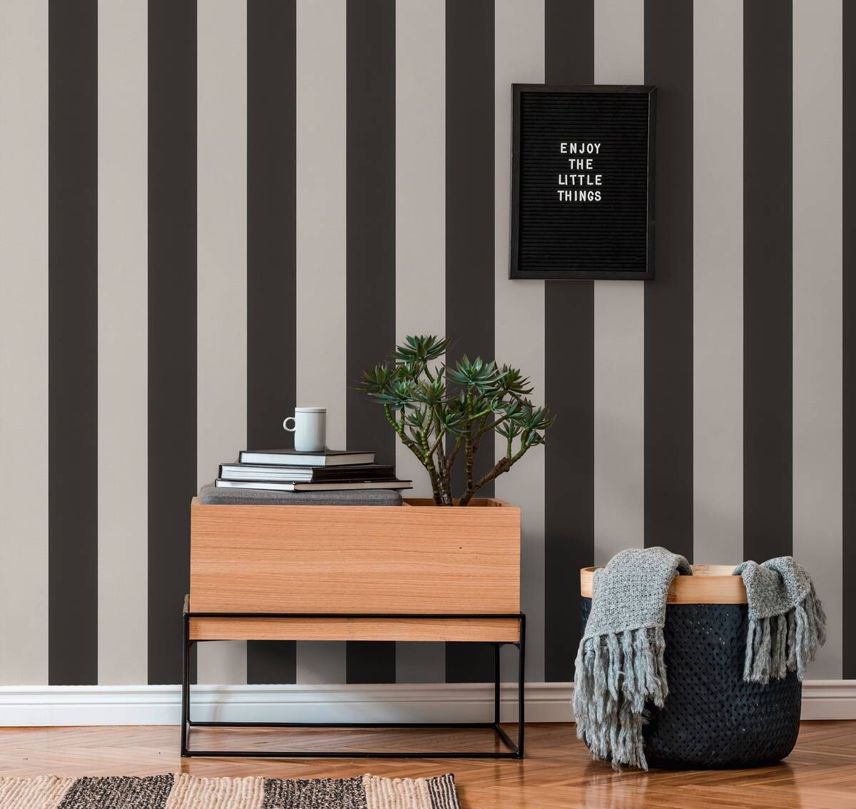 A.S.Creation Vliestapete Black & White Streifen schwarz B/L: ca. 53x1005 cm