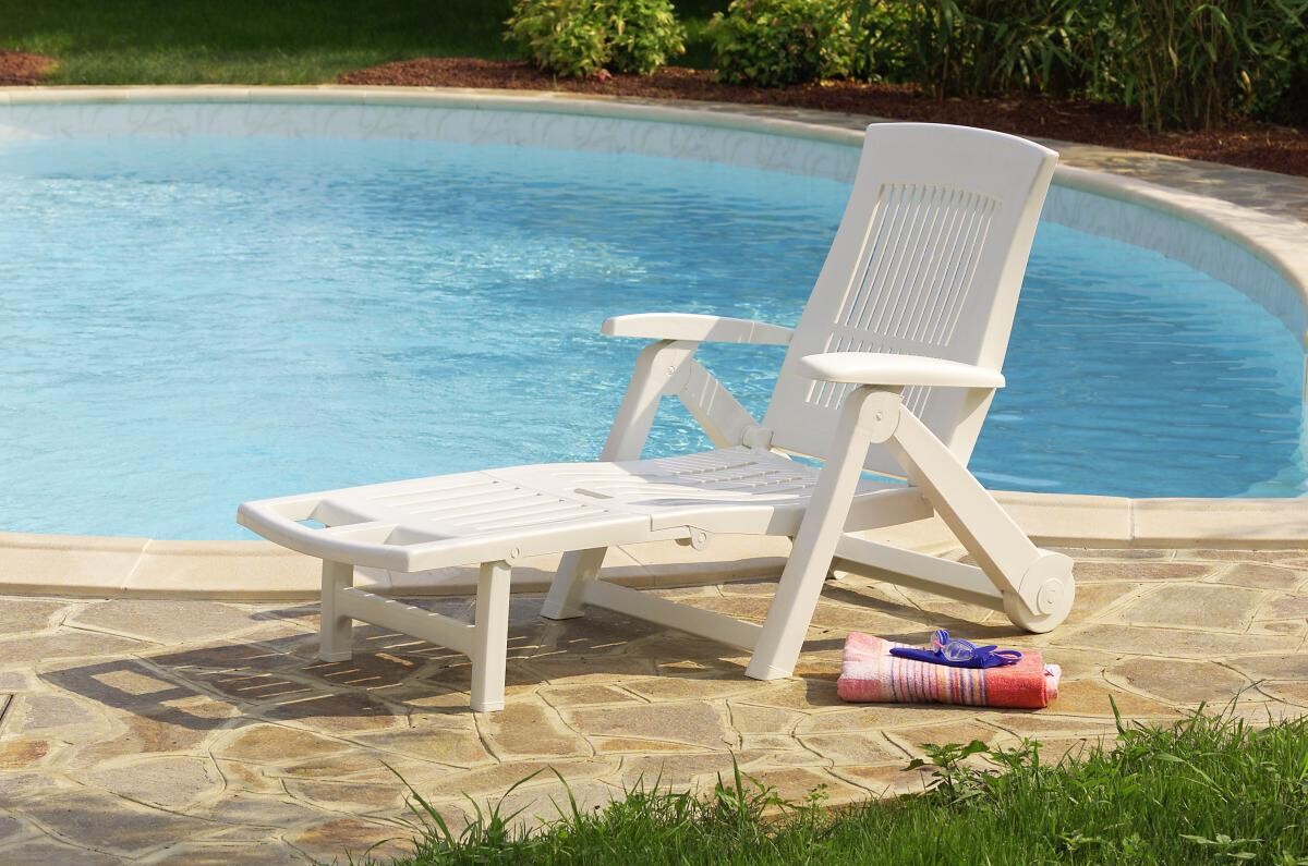 ProGarden Gartenliege Zircone weiß Kunststoff B/H/L: ca. 72x101x195 cm