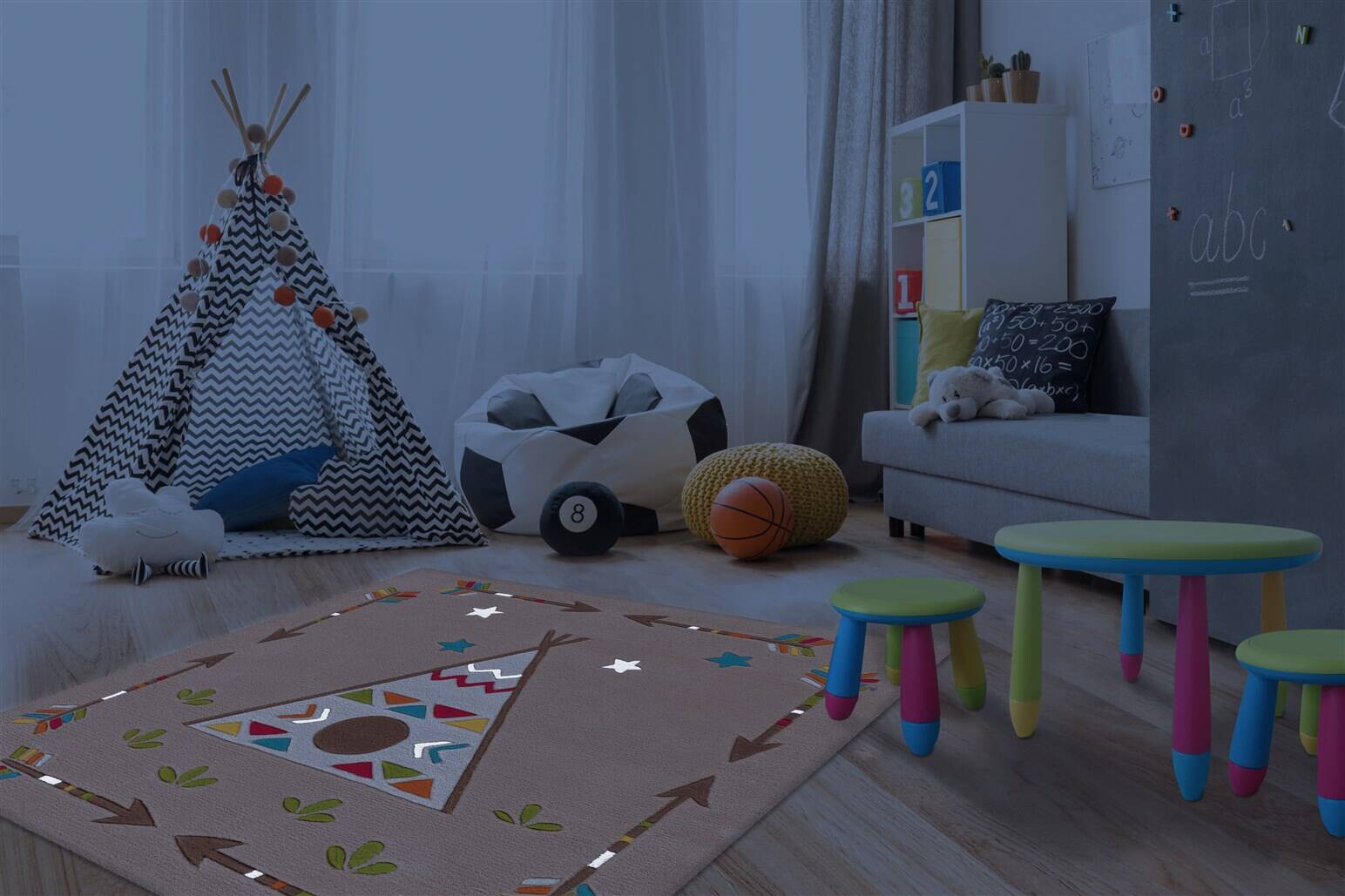 Arte Espina Kurzflorteppich Spirit Glowy 3142 mehrfarbig B/L: ca. 130x130 cm