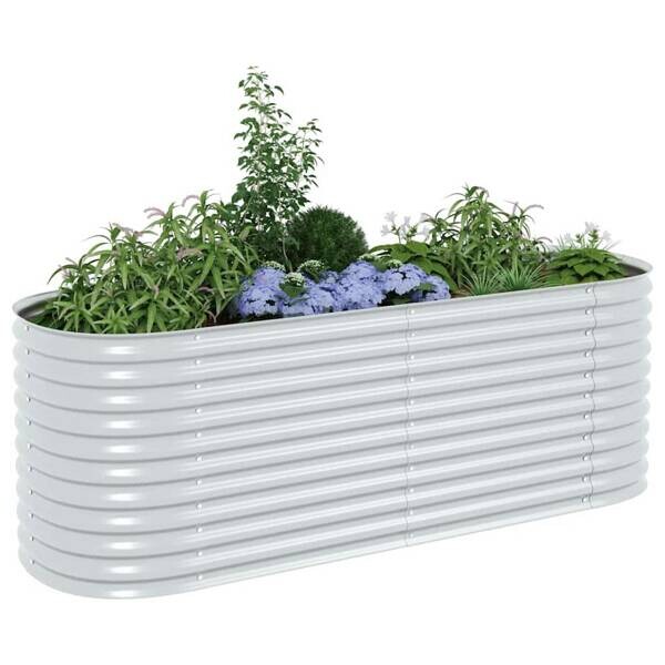 Garten-Hochbeet silber Stahl B/H/L: ca. 80x81x240 cm
