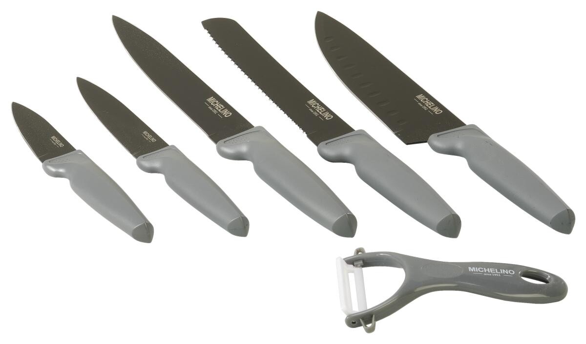 MICHELINO Messerset grau Edelstahl 6 tlg