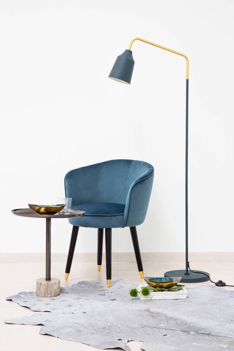 Kayoom Stehlampe blau Eisen Kupfer B/H/L: ca. 30x160x73 cm E27 1 Brennstellen
