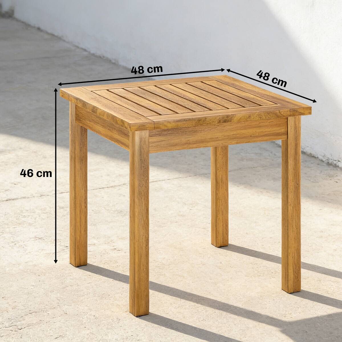 Outsunny Balkontisch natur Akazie B/H/L: ca. 48x46x48 cm