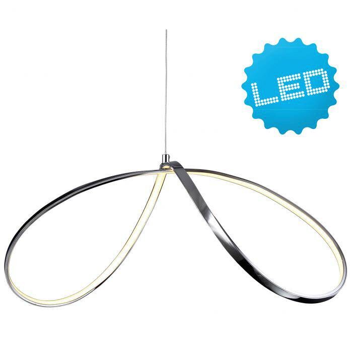Näve Leuchten LED Pendelleuchte NV7053542 Chrom Metall B/H/L: ca. 32x120x72 cm 1 Brennstellen
