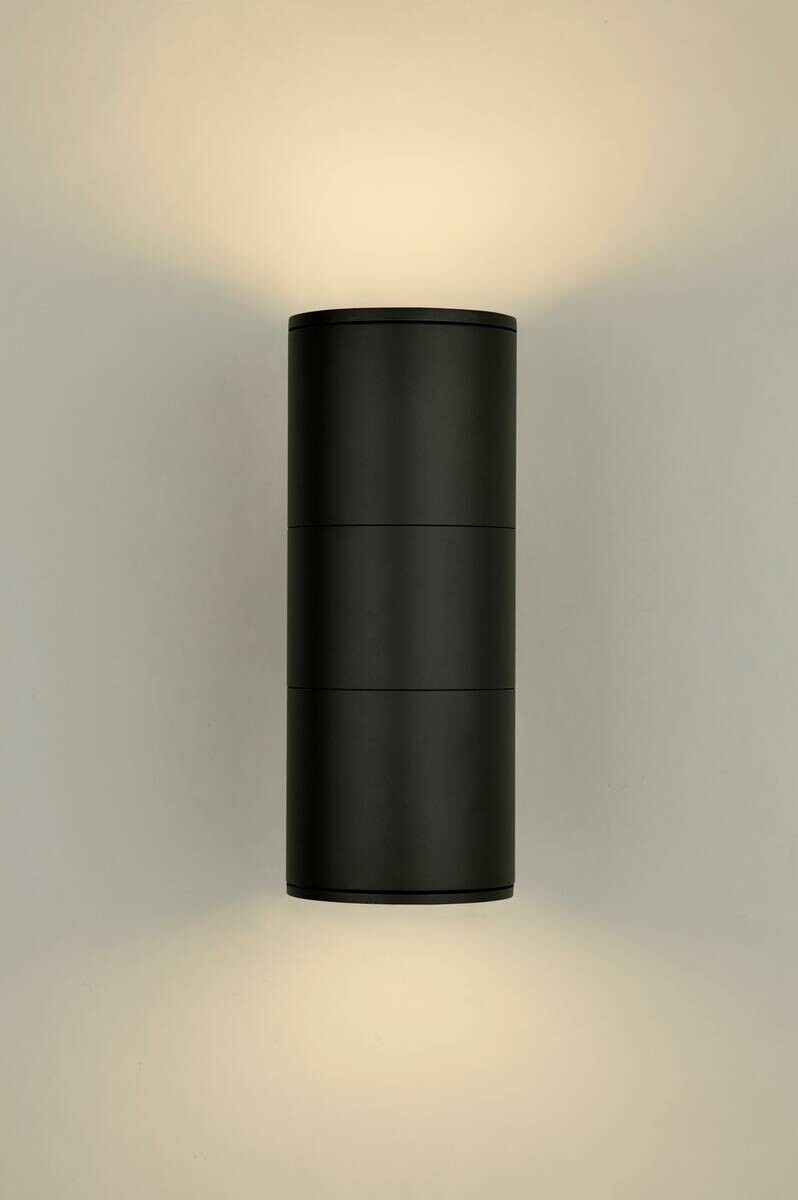 Wandaußenleuchte klar schwarz B/H/T: ca. 11,2x28x17,5 cm