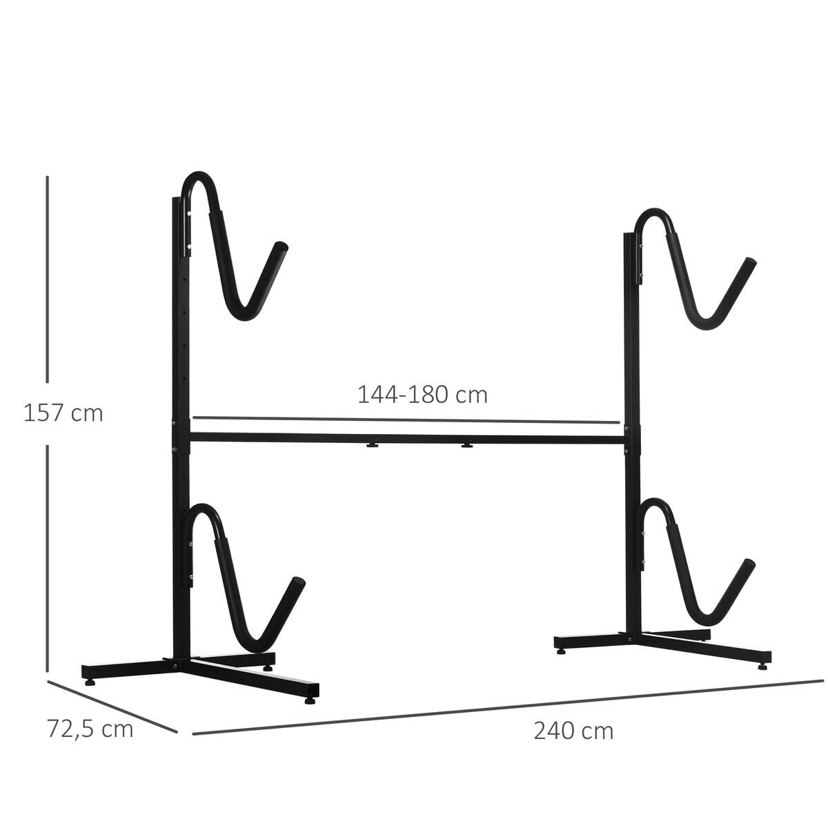 SPORTNOW Outdoor-Aktivitäten schwarz Edelstahl B/H/L: ca. 72,5x240x157 cm