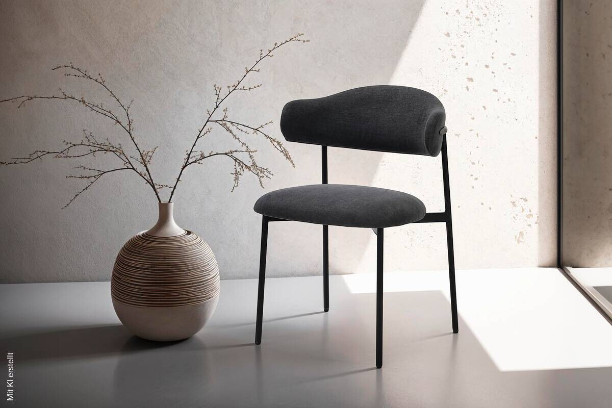 Stuhl JERSEY 2er-Set. dunkelgrau Webstoff B/H/T: ca. 58x78x54,5 cm